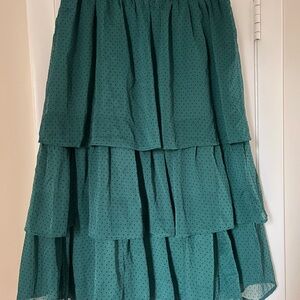 J. Crew Teal Tiered A-Line Skirt